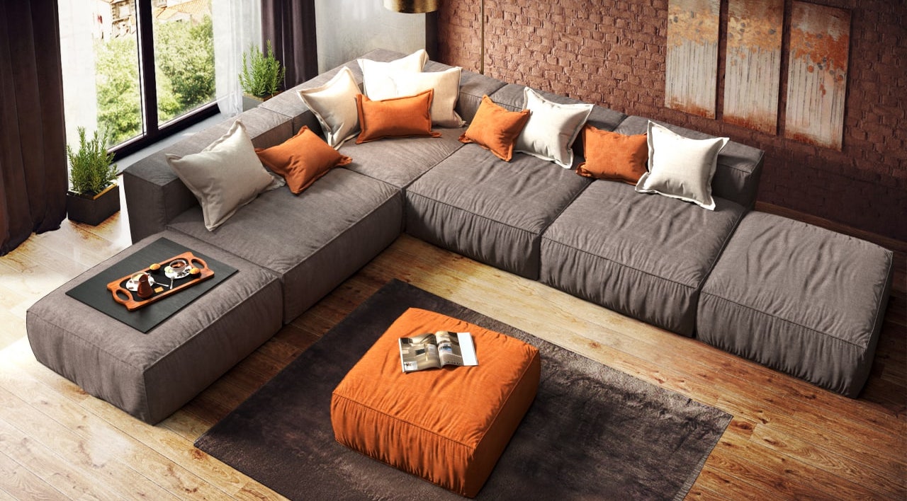 Декоративные подушки на диван в интерьере - 73 фото